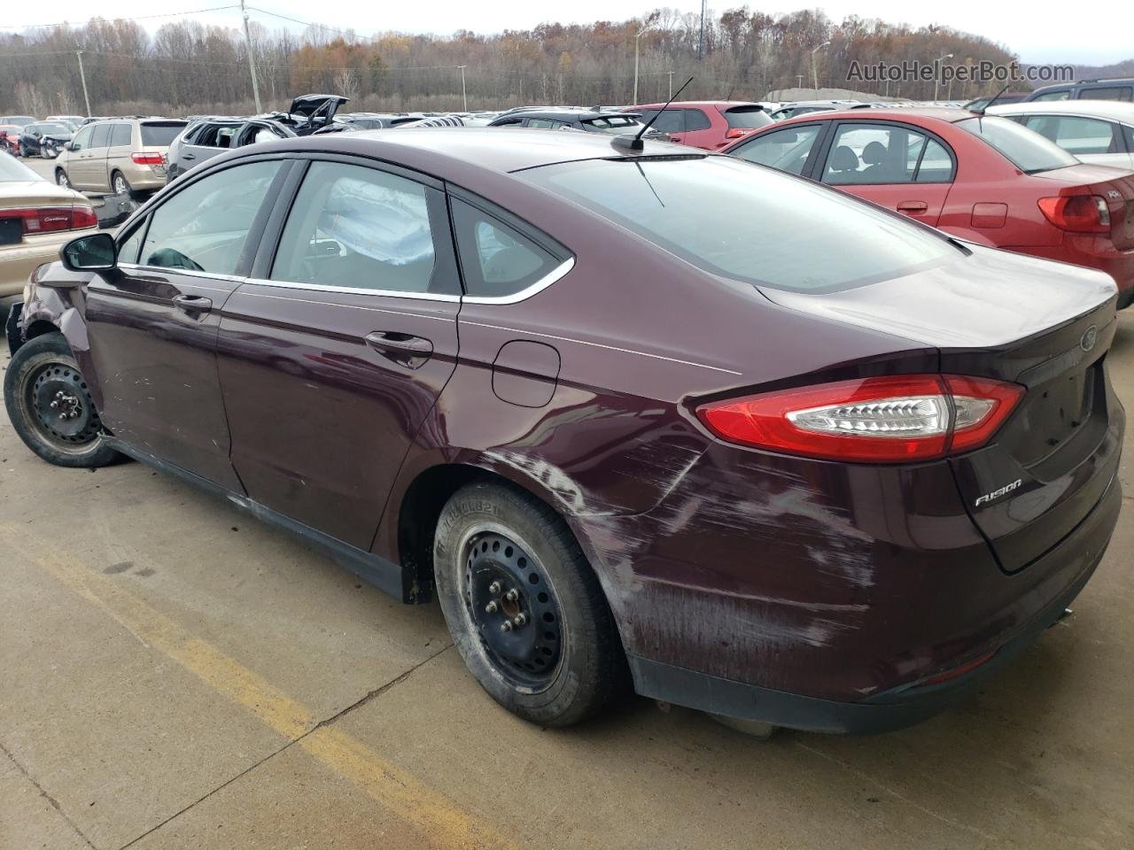 2013 Ford Fusion S Burgundy vin: 3FA6P0G79DR133036
