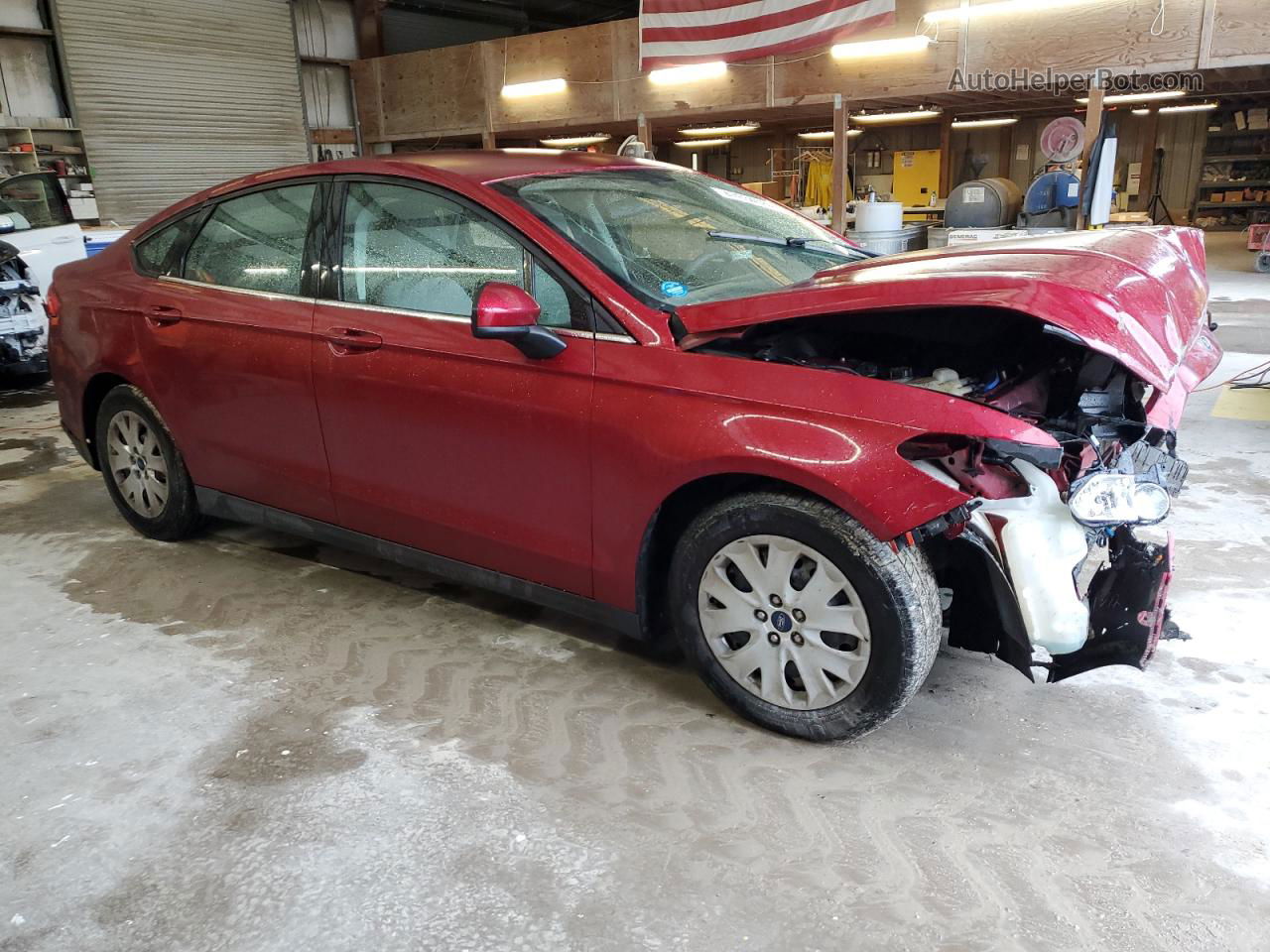 2013 Ford Fusion S Red vin: 3FA6P0G79DR343202