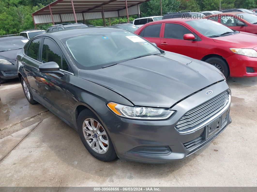 2015 Ford Fusion S Gray vin: 3FA6P0G79FR233639