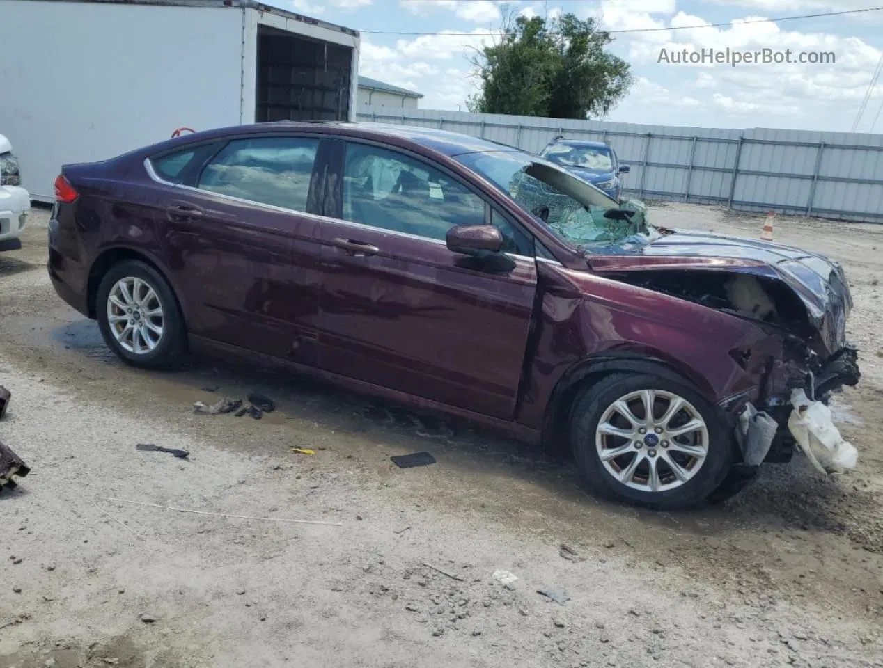 2017 Ford Fusion S Burgundy vin: 3FA6P0G79HR184722