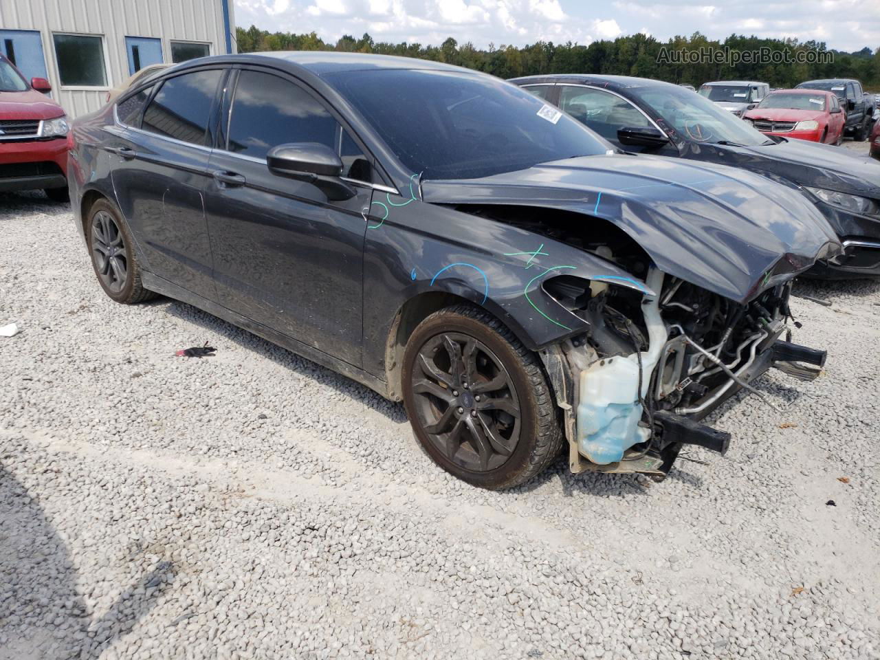 2018 Ford Fusion S Gray vin: 3FA6P0G79JR196150