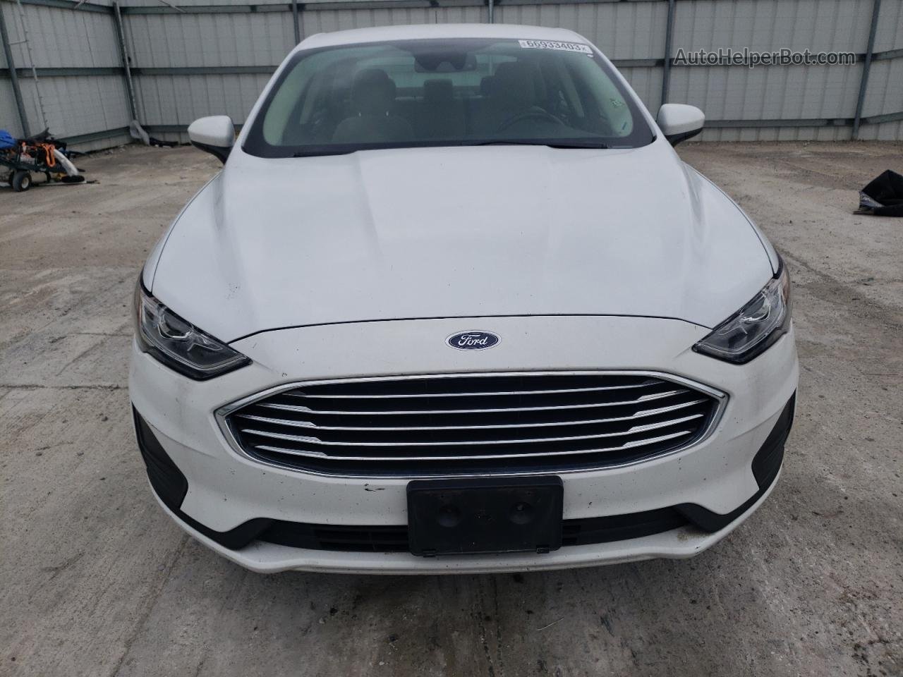 2019 Ford Fusion S White vin: 3FA6P0G79KR279174