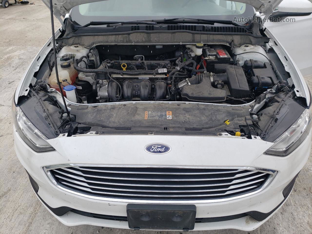 2019 Ford Fusion S White vin: 3FA6P0G79KR279174