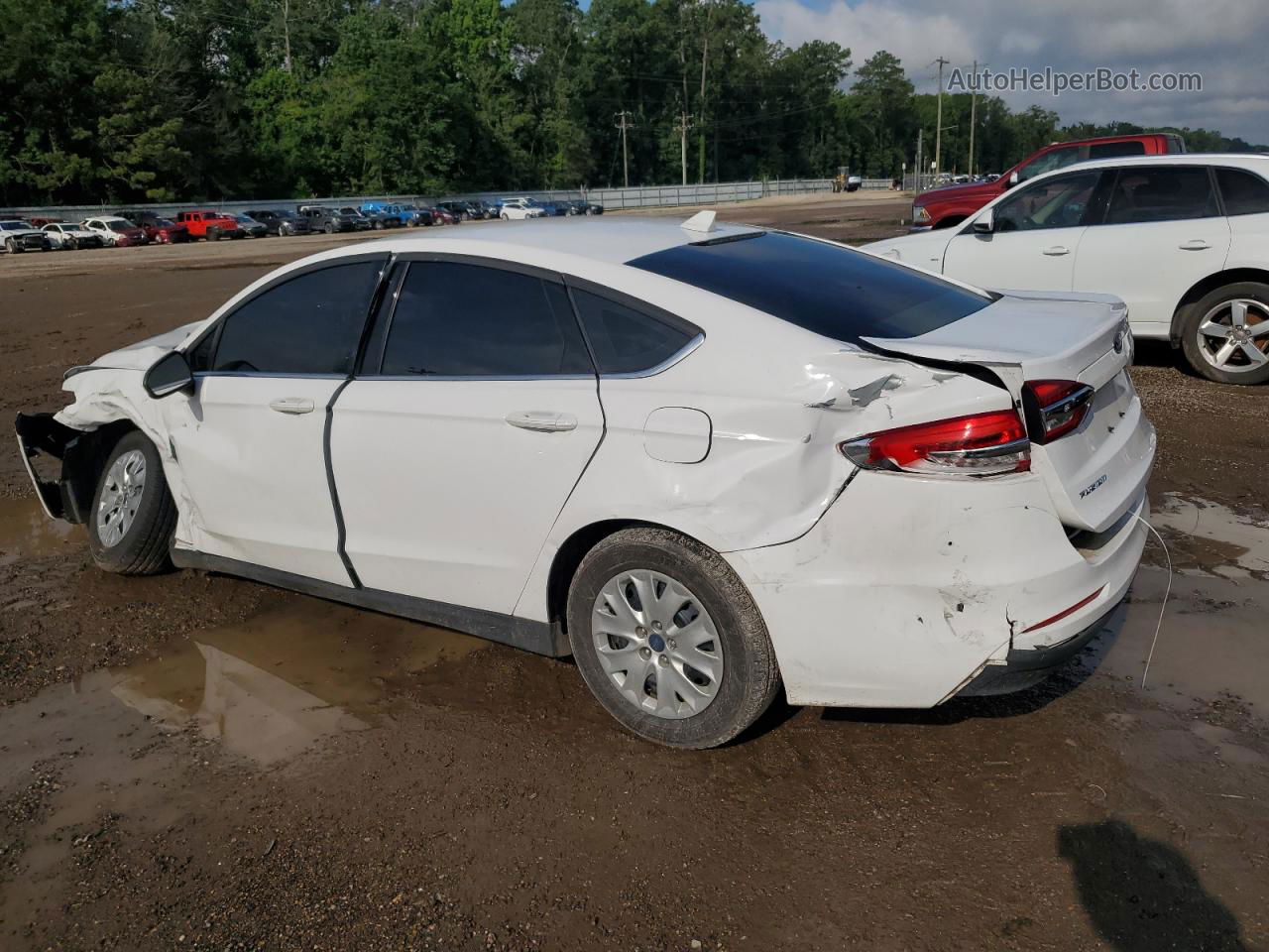 2020 Ford Fusion S White vin: 3FA6P0G79LR153706