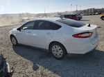 2013 Ford Fusion S White vin: 3FA6P0G7XDR215874