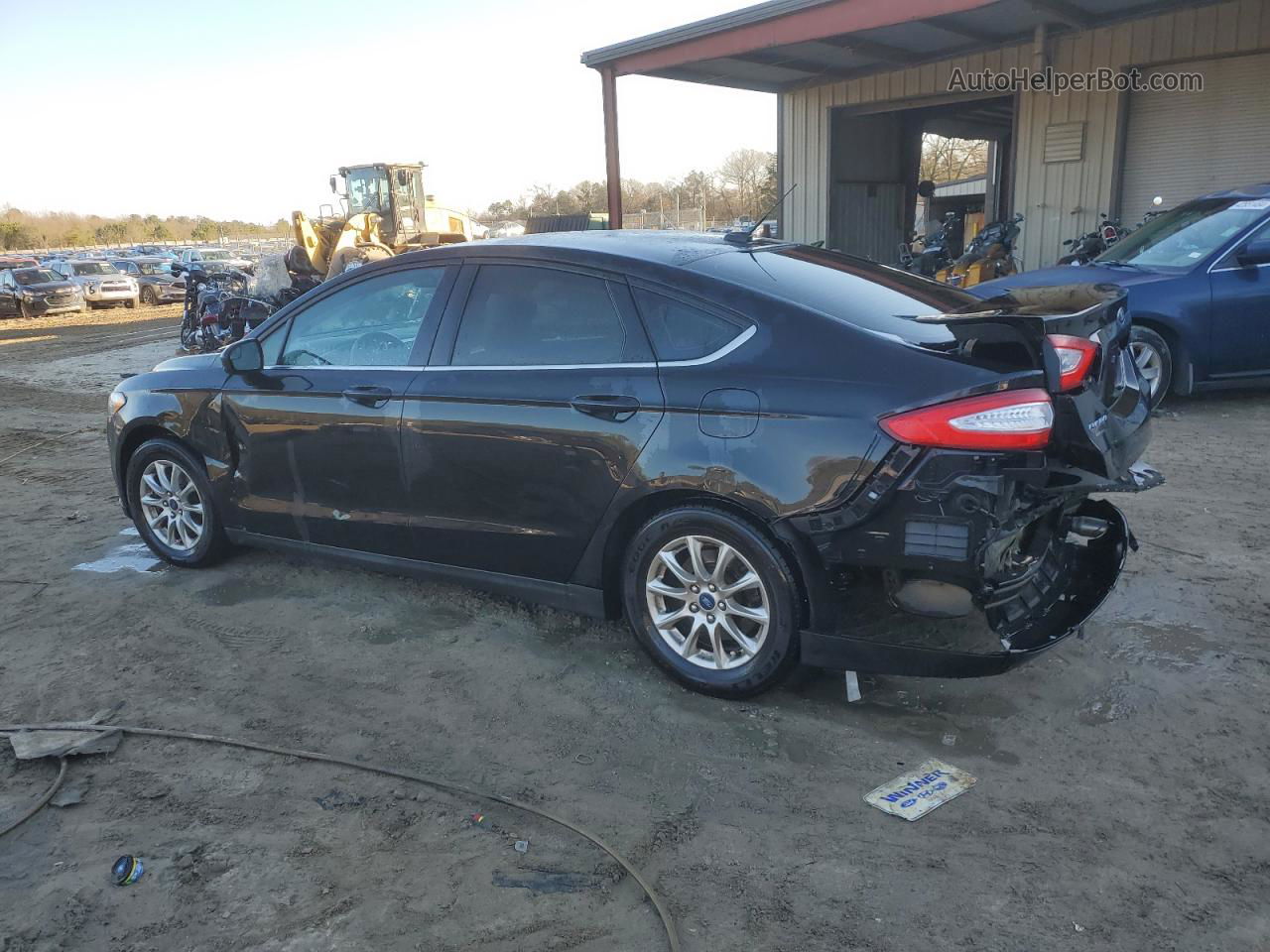 2015 Ford Fusion S Black vin: 3FA6P0G7XFR157977