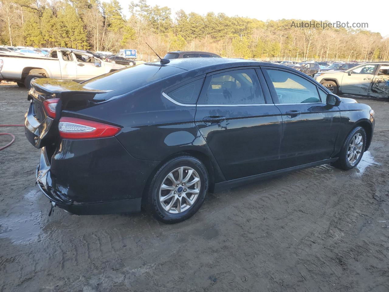 2015 Ford Fusion S Black vin: 3FA6P0G7XFR157977