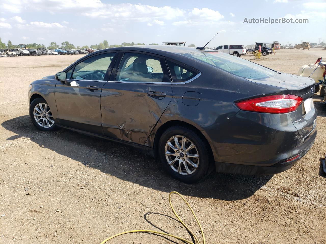 2015 Ford Fusion S Gray vin: 3FA6P0G7XFR253009