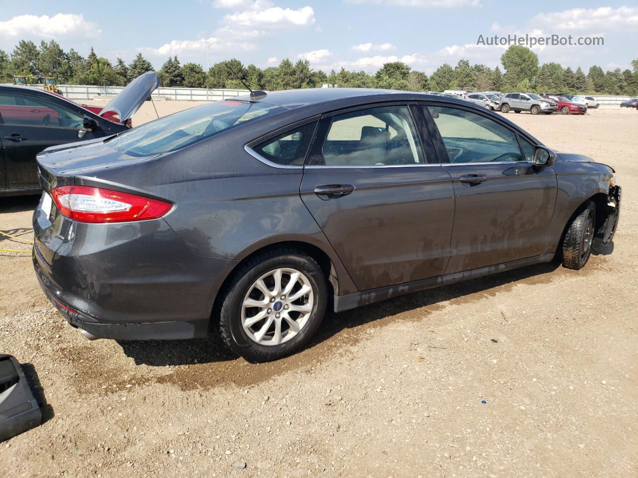 2015 Ford Fusion S Gray vin: 3FA6P0G7XFR253009