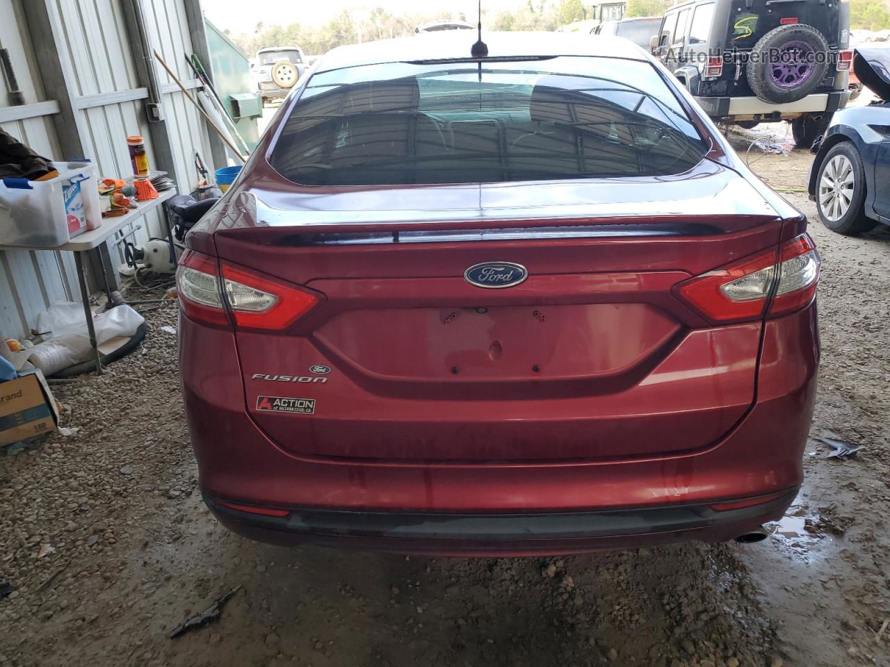 2016 Ford Fusion S Red vin: 3FA6P0G7XGR221758