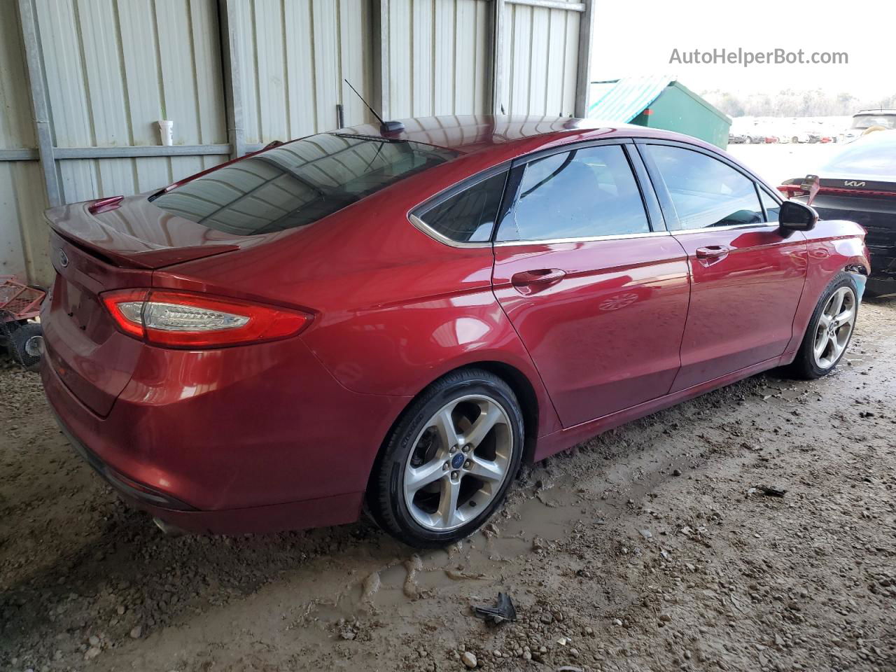 2016 Ford Fusion S Red vin: 3FA6P0G7XGR221758