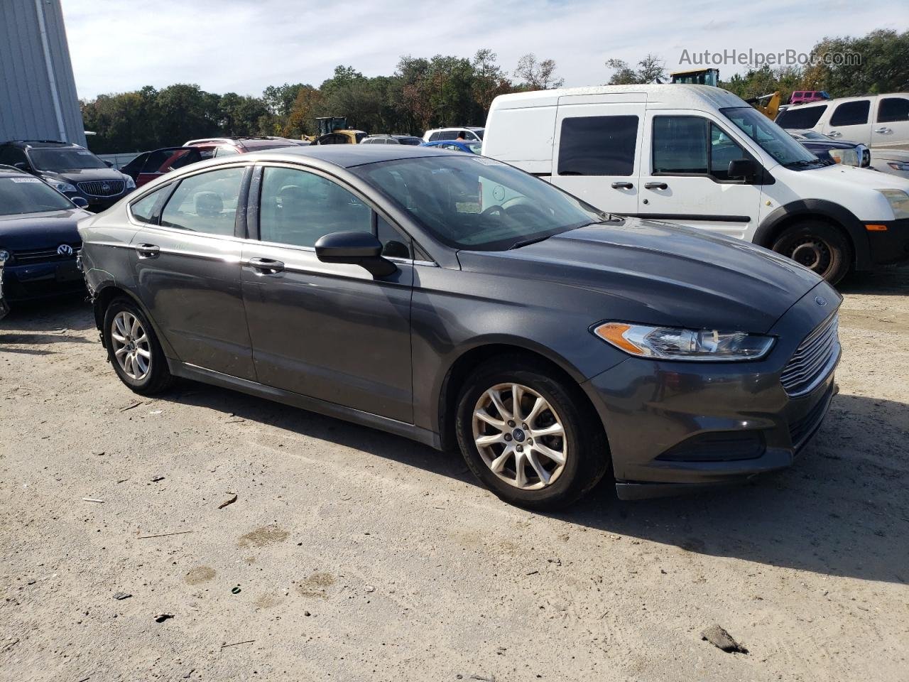 2016 Ford Fusion S Серый vin: 3FA6P0G7XGR297738