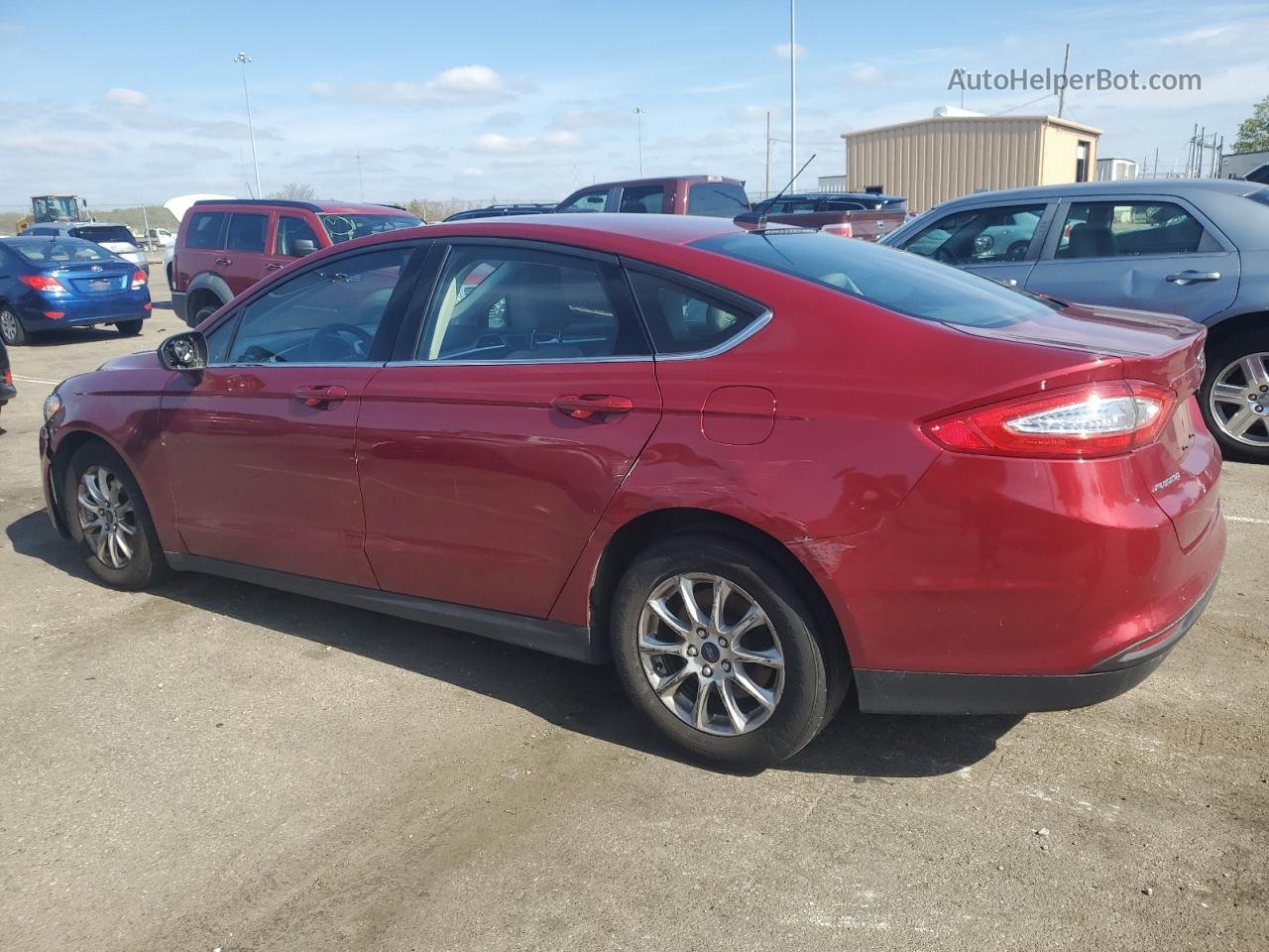 2016 Ford Fusion S Red vin: 3FA6P0G7XGR398276