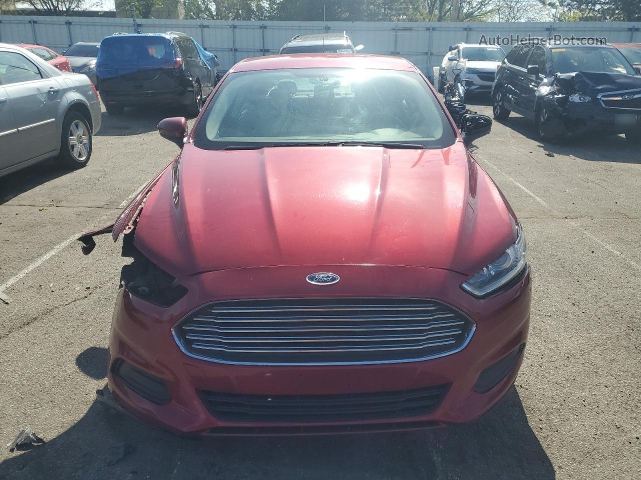 2016 Ford Fusion S Red vin: 3FA6P0G7XGR398276