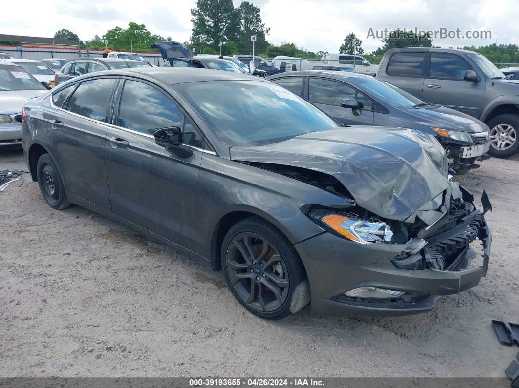 2018 Ford Fusion S Gray vin: 3FA6P0G7XJR265136