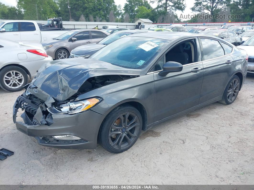 2018 Ford Fusion S Gray vin: 3FA6P0G7XJR265136