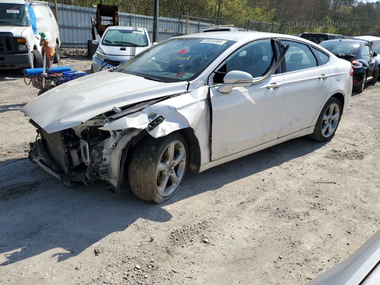 2014 Ford Fusion Se White vin: 3FA6P0H70ER374967