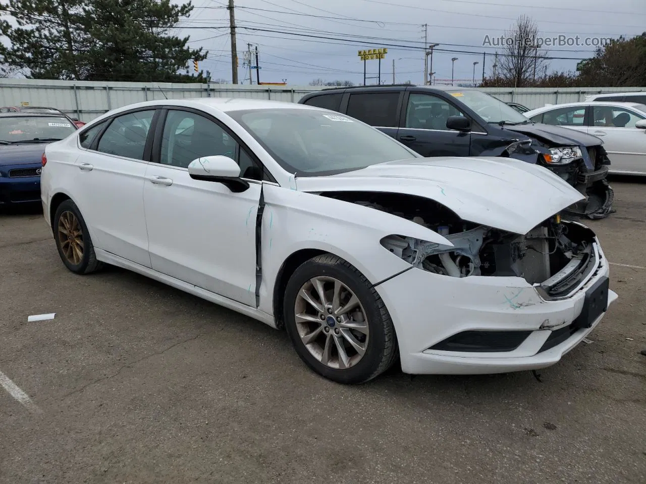 2017 Ford Fusion Se White vin: 3FA6P0H70HR171419