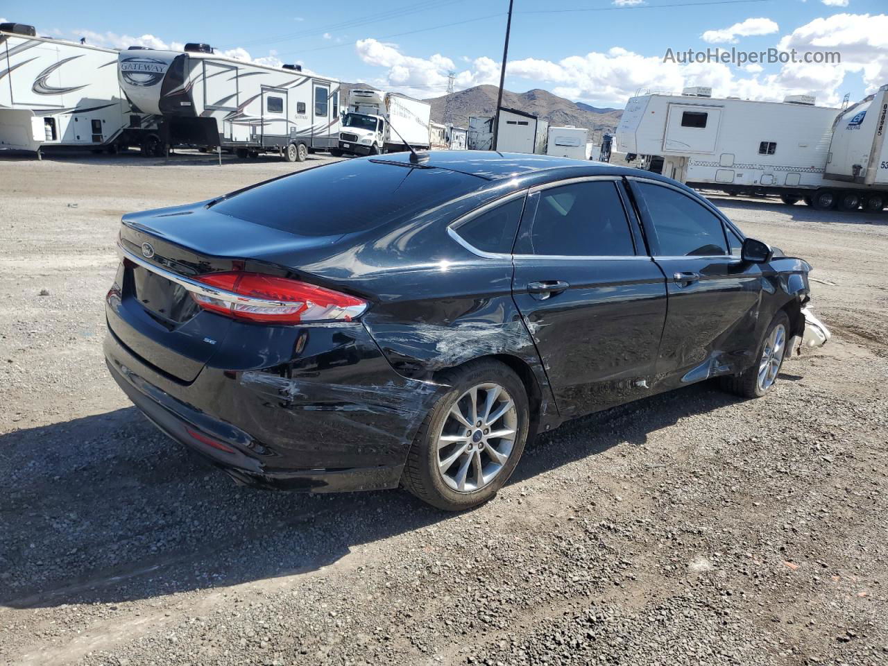 2017 Ford Fusion Se Black vin: 3FA6P0H70HR171422