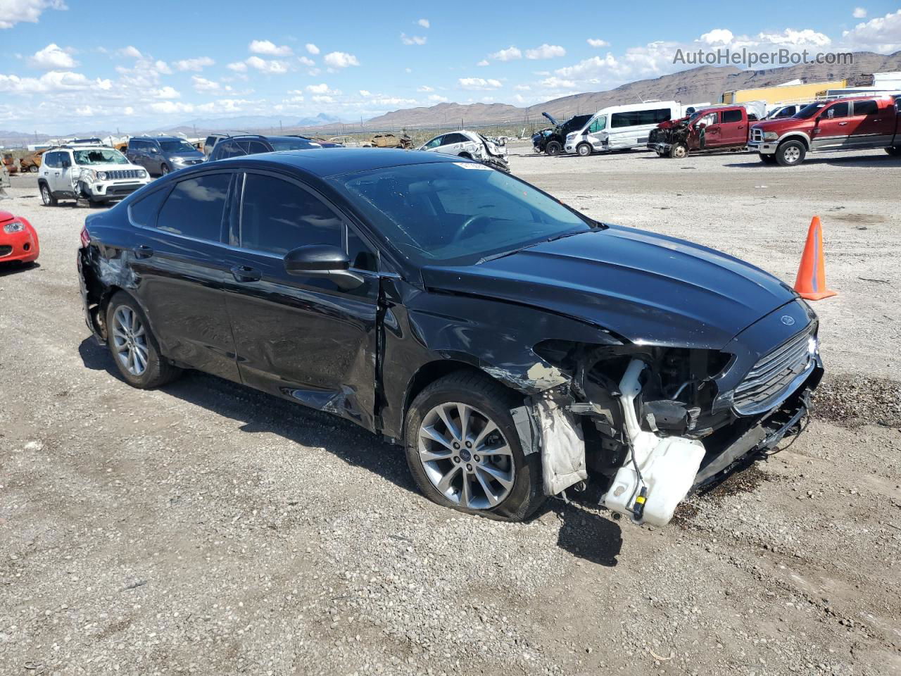 2017 Ford Fusion Se Black vin: 3FA6P0H70HR171422