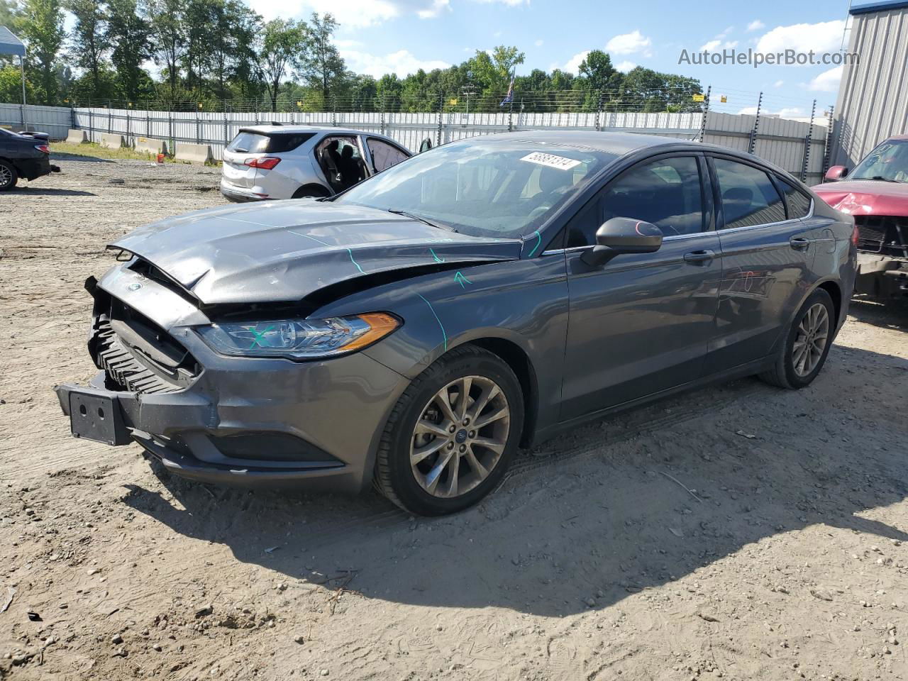 2017 Ford Fusion Se Gray vin: 3FA6P0H70HR221896