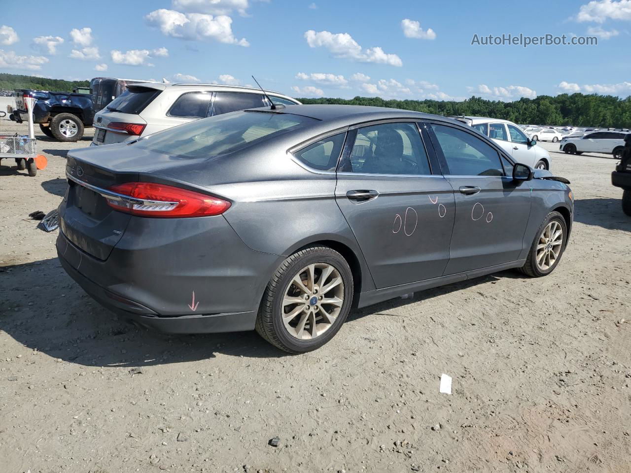 2017 Ford Fusion Se Gray vin: 3FA6P0H70HR221896