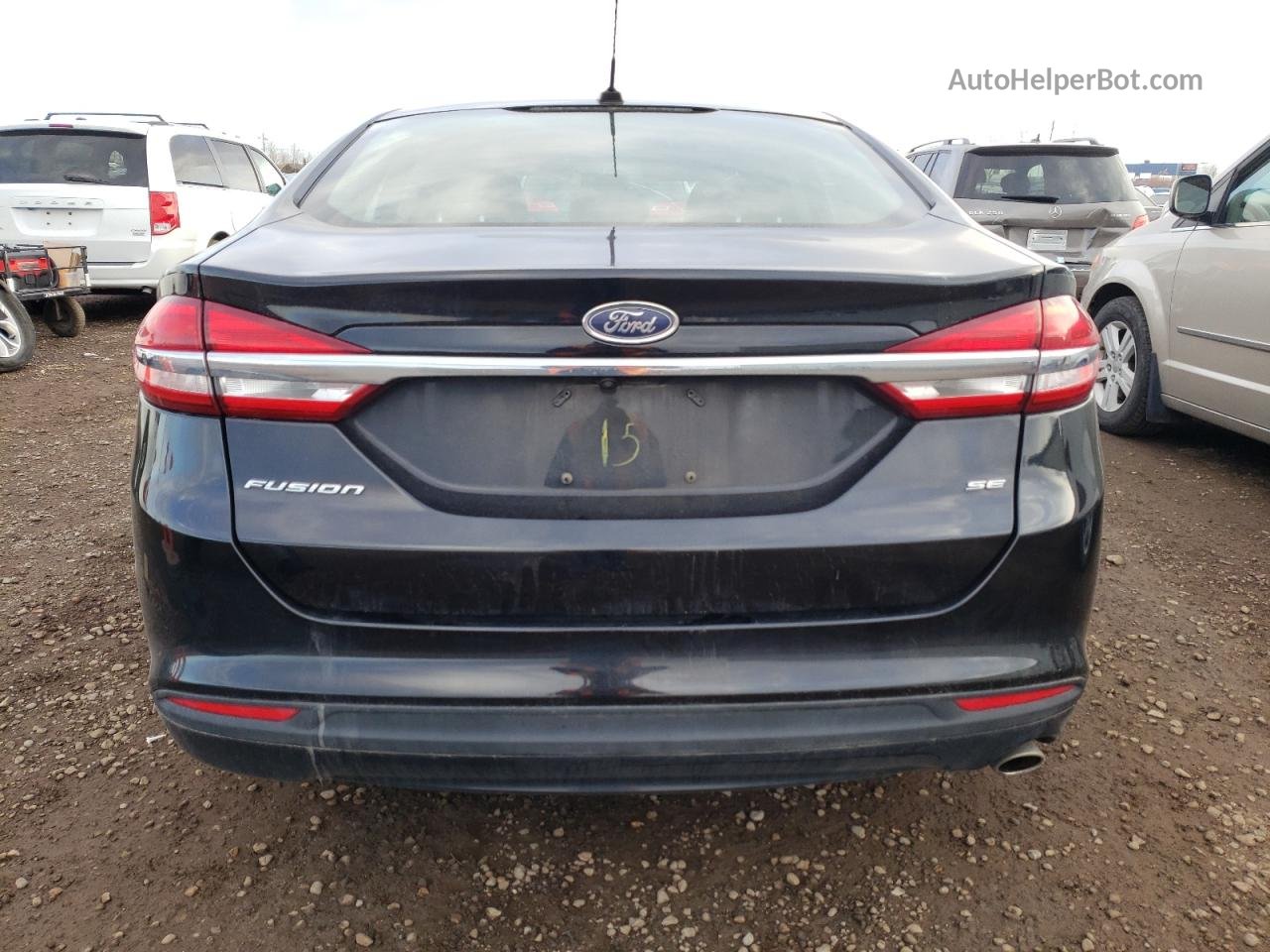 2017 Ford Fusion Se Black vin: 3FA6P0H70HR239346