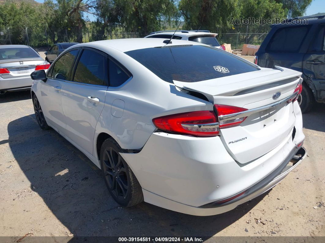 2018 Ford Fusion Se White vin: 3FA6P0H70JR115213