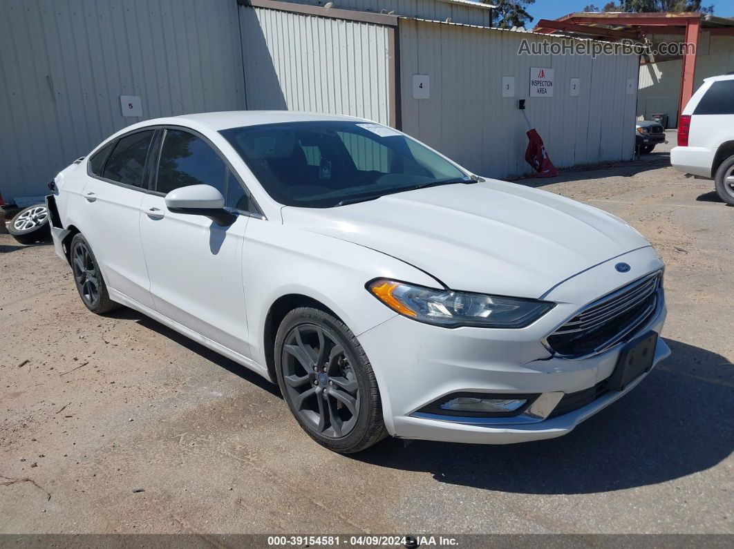 2018 Ford Fusion Se White vin: 3FA6P0H70JR115213