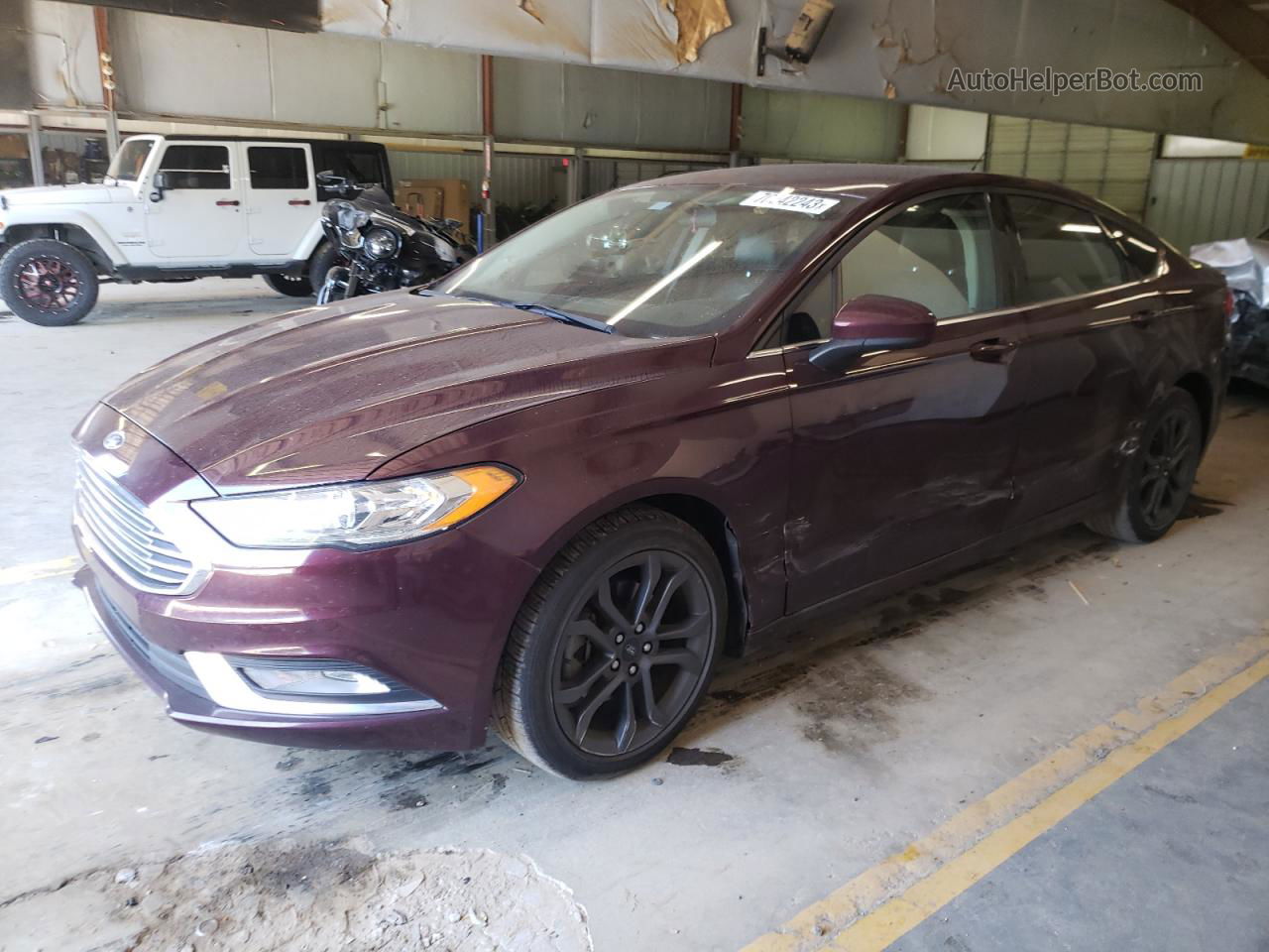 2018 Ford Fusion Se Purple vin: 3FA6P0H70JR127765