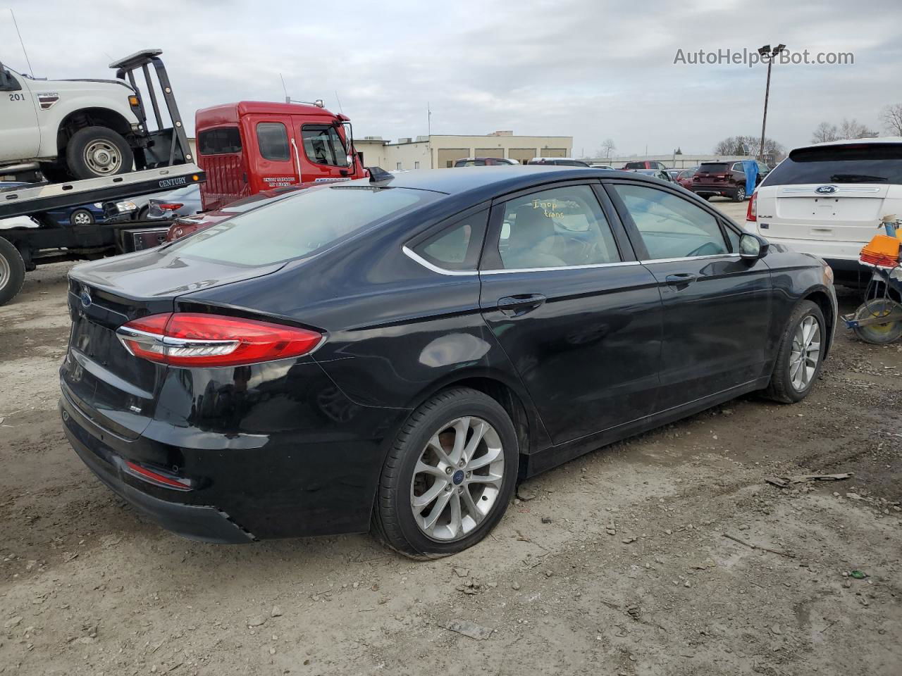 2019 Ford Fusion Se Black vin: 3FA6P0H70KR123328