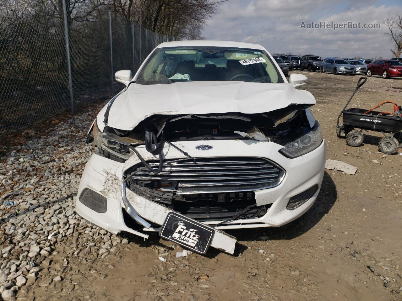 2014 Ford Fusion Se White vin: 3FA6P0H71ER339645