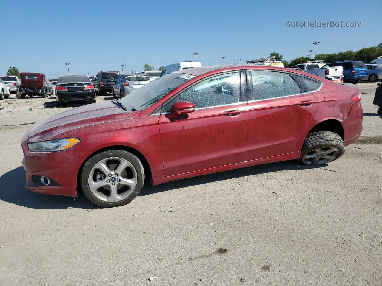 2016 Ford Fusion Se Red vin: 3FA6P0H71GR104309