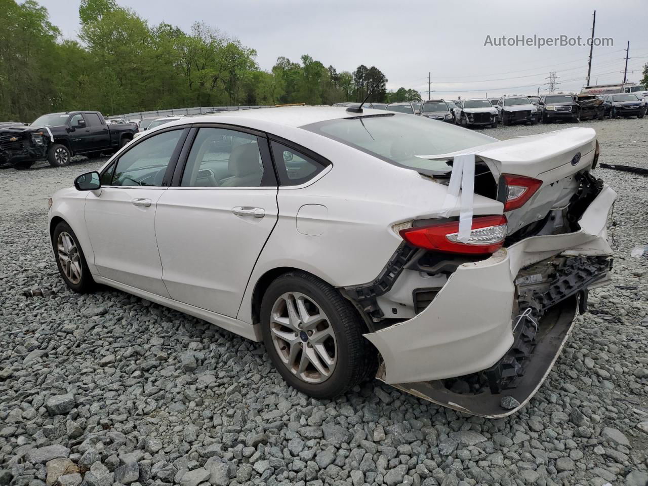 2016 Ford Fusion Se White vin: 3FA6P0H71GR236728