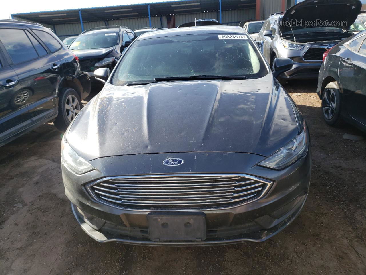 2017 Ford Fusion Se Gray vin: 3FA6P0H71HR168285