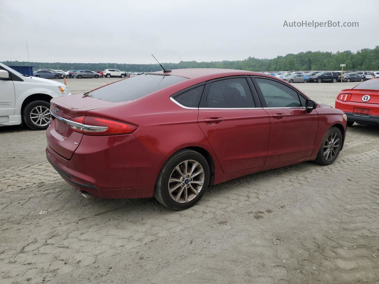 2017 Ford Fusion Se Red vin: 3FA6P0H71HR219297