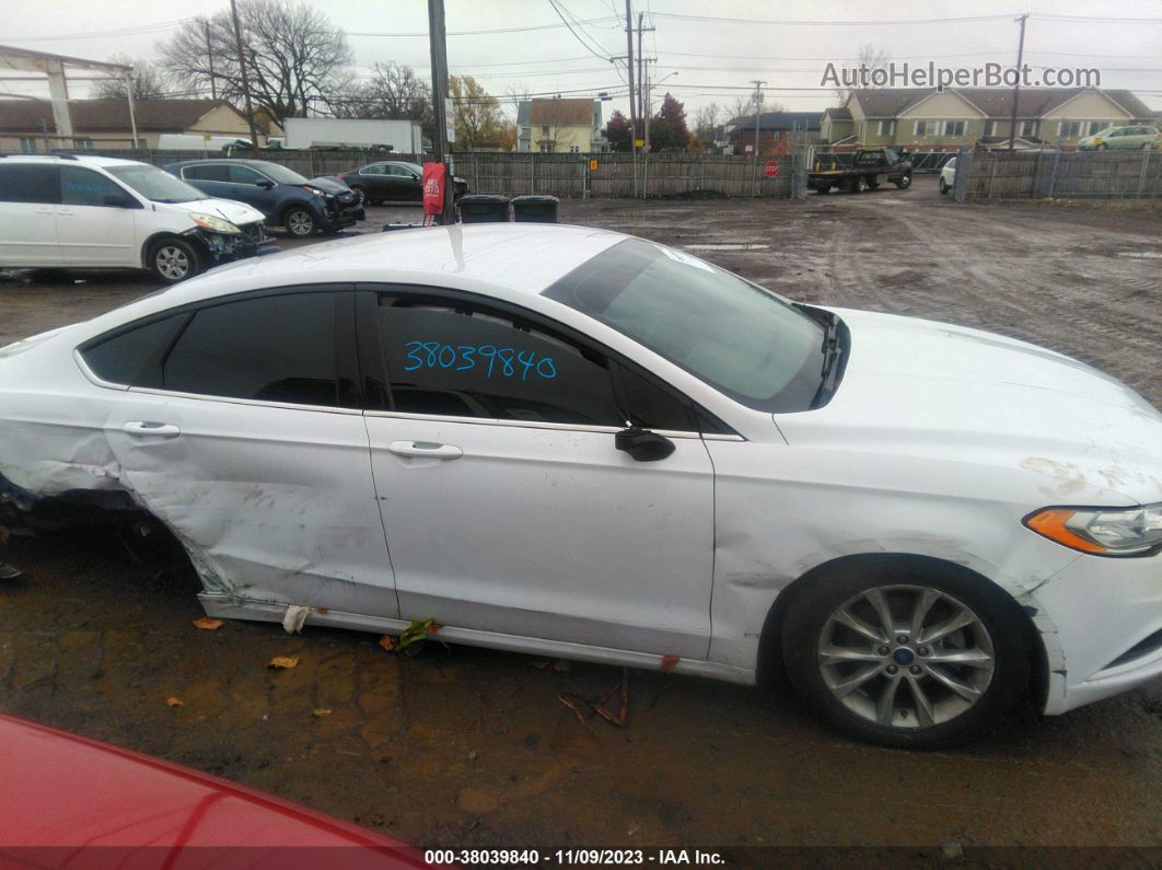 2017 Ford Fusion Se White vin: 3FA6P0H71HR351573