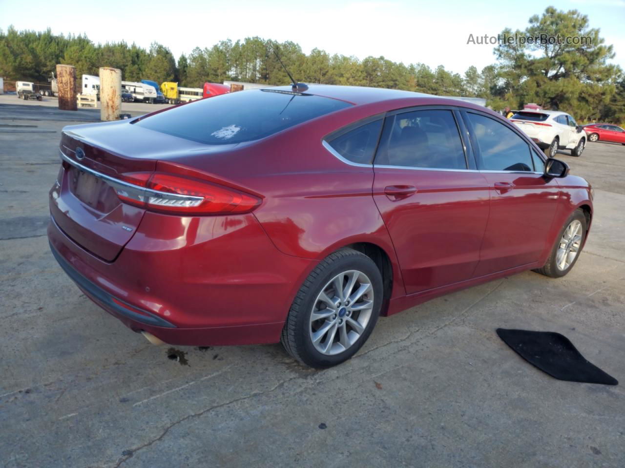 2017 Ford Fusion Se Burgundy vin: 3FA6P0H71HR402005