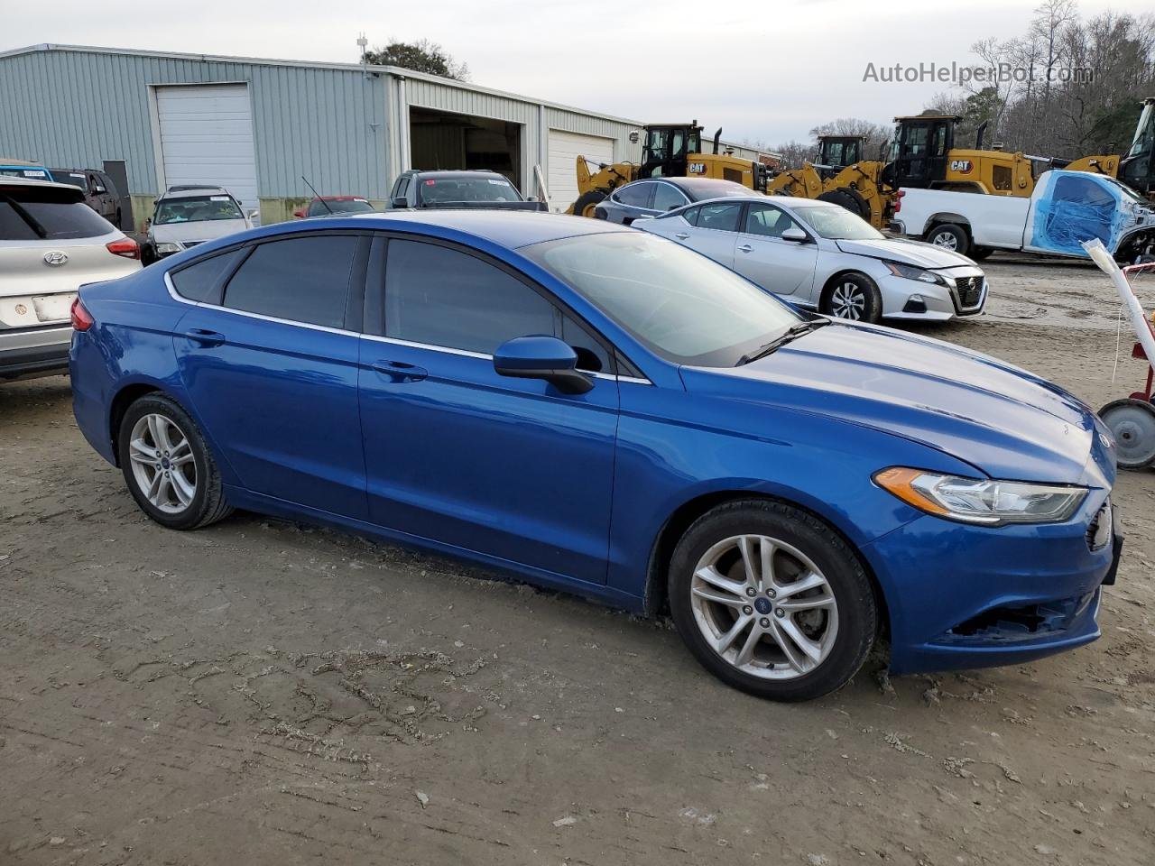 2018 Ford Fusion Se Blue vin: 3FA6P0H71JR176098
