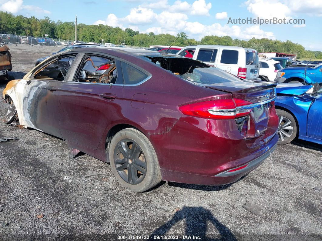 2018 Ford Fusion Se Burgundy vin: 3FA6P0H71JR190342