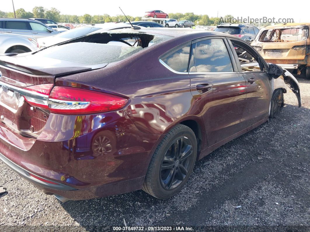 2018 Ford Fusion Se Burgundy vin: 3FA6P0H71JR190342