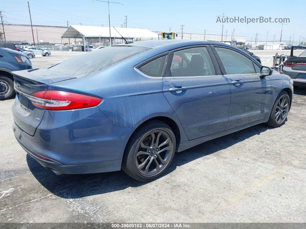 2018 Ford Fusion Se Blue vin: 3FA6P0H71JR271051