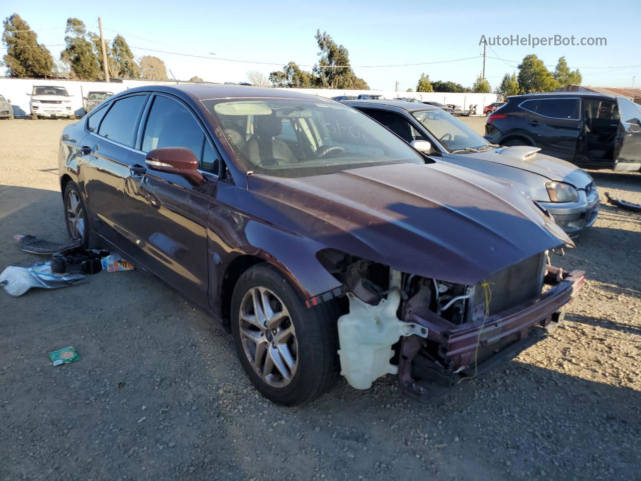 2013 Ford Fusion Se Burgundy vin: 3FA6P0H72DR243330