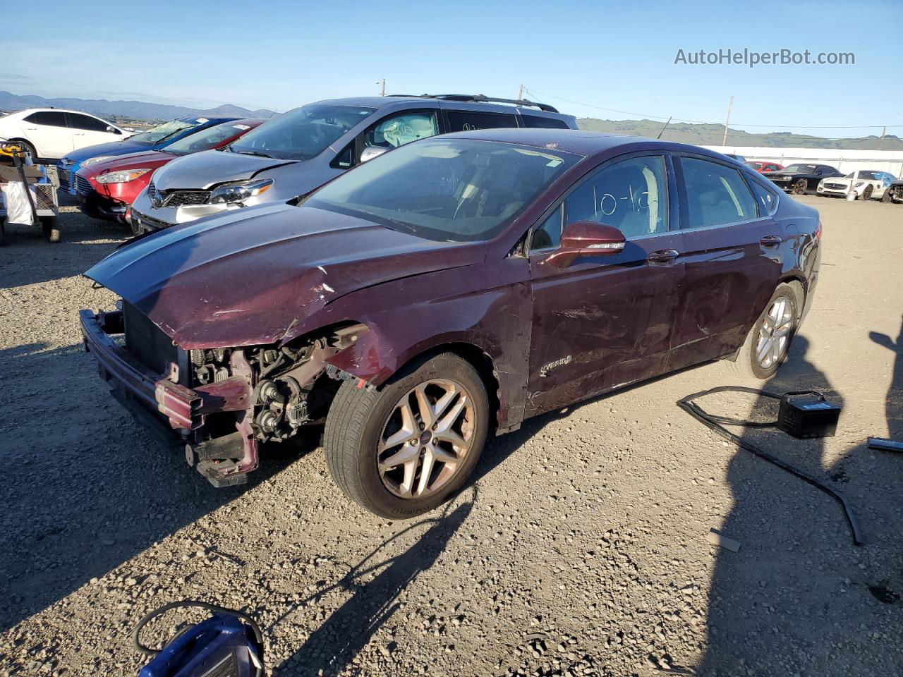 2013 Ford Fusion Se Burgundy vin: 3FA6P0H72DR243330