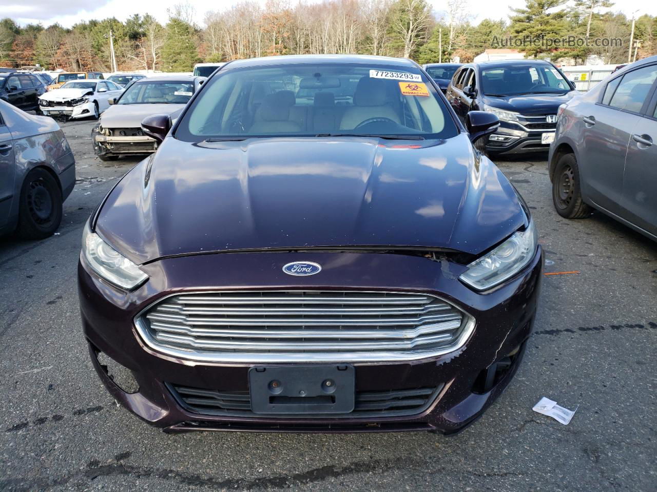 2013 Ford Fusion Se Maroon vin: 3FA6P0H72DR281138