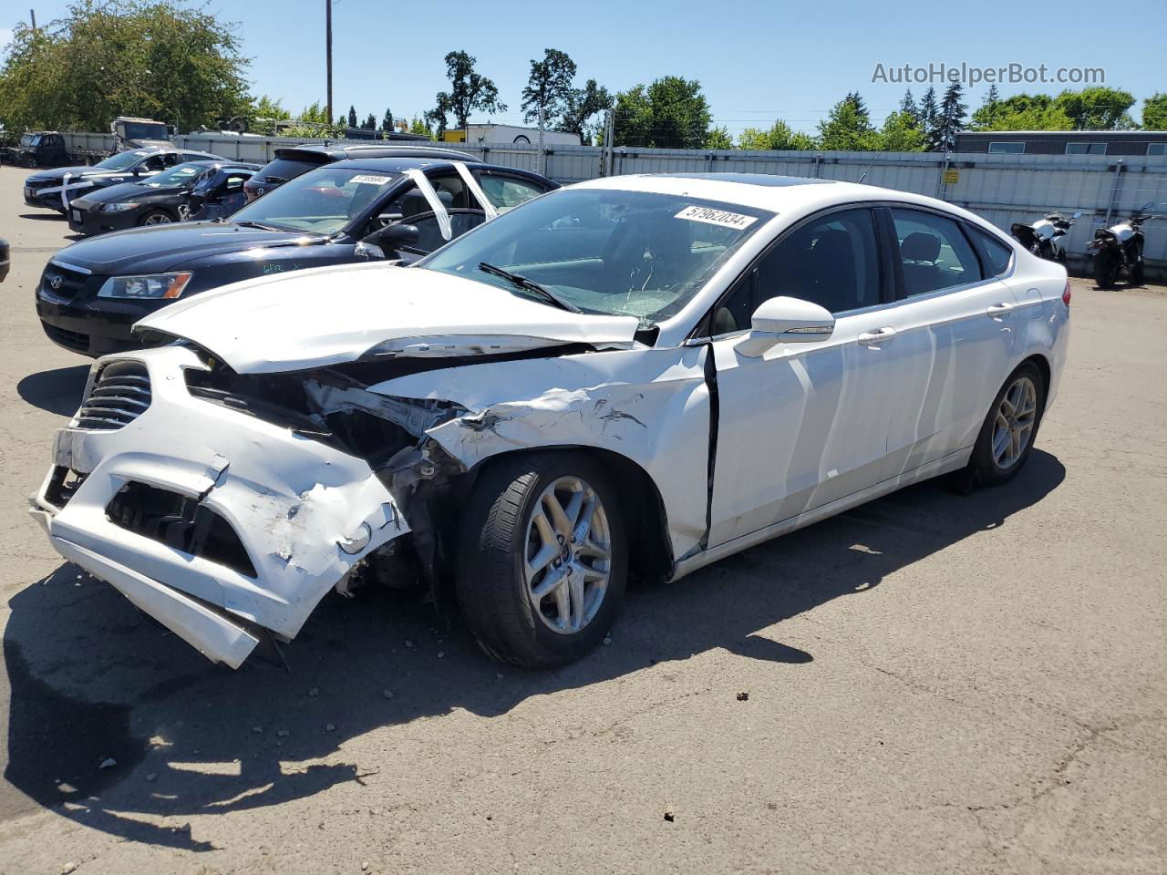 2013 Ford Fusion Se White vin: 3FA6P0H72DR363662