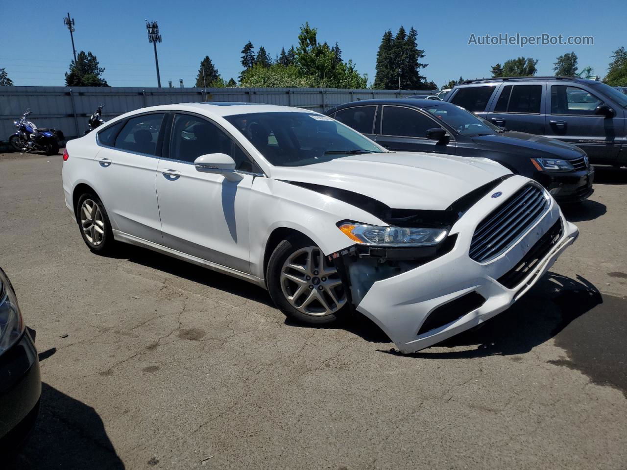 2013 Ford Fusion Se White vin: 3FA6P0H72DR363662