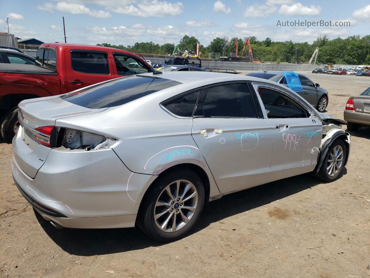 2017 Ford Fusion Se Silver vin: 3FA6P0H72HR226209