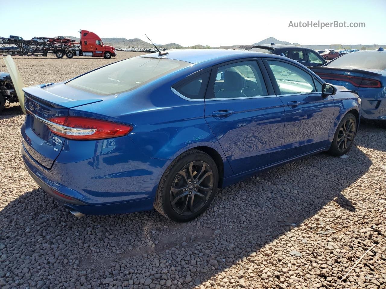 2018 Ford Fusion Se Blue vin: 3FA6P0H72JR110823