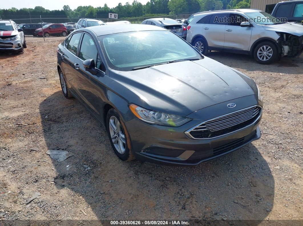 2018 Ford Fusion Se Gray vin: 3FA6P0H72JR143739